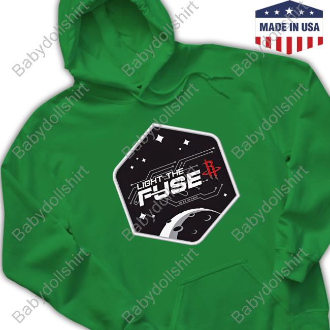 Houston Rockets Light The Fuse Mission Patch T-Shirt Houston Rockets Light The Fuse Mission Patch T-Shirt