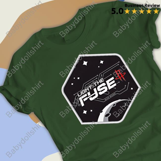 Houston Rockets Light The Fuse Mission Patch T-Shirt Houston Rockets Light The Fuse Mission Patch T-Shirt