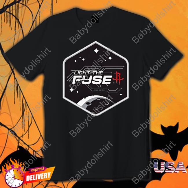Houston Rockets Light The Fuse Mission Patch T-Shirt Houston Rockets Light The Fuse Mission Patch T-Shirt