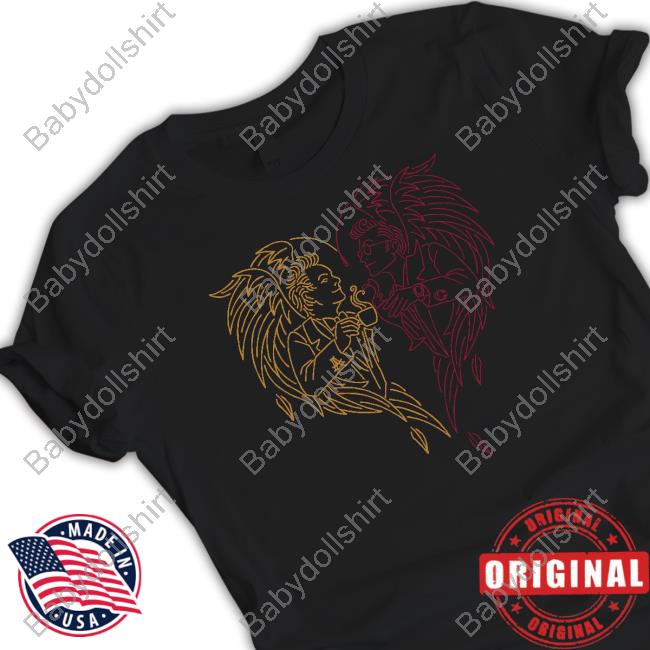 Good Omens A Toast to the World Gold and Red T-Shirt Good Omens A Toast to the World Gold and Red T-Shirt