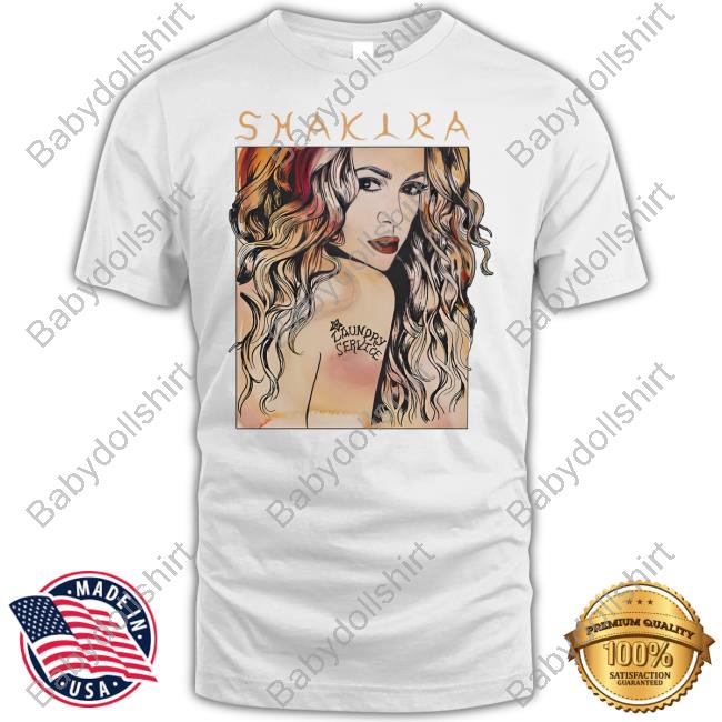Official Shakira Merch Laundry Service Illustrated T-Shirt Official Shakira Merch Laundry Service Illustrated T-Shirt