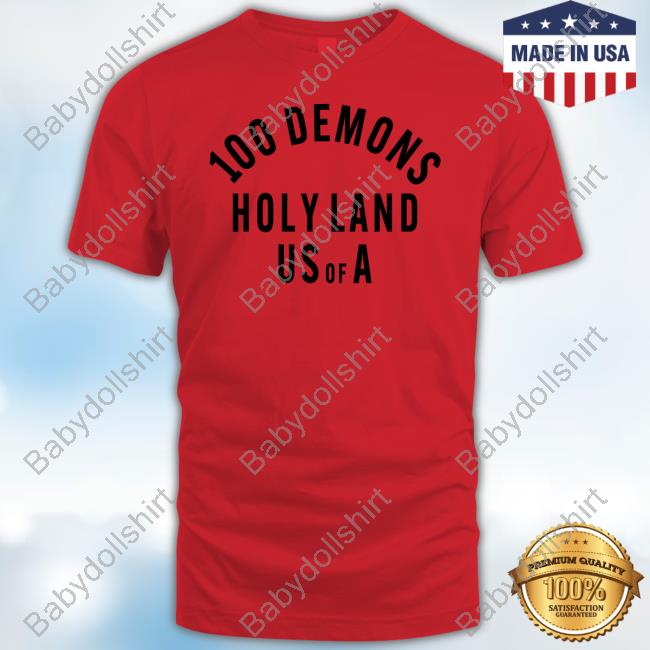 Deathwish Merch 100 Demons Holyland Red Shirt Deathwish Merch 100 Demons Holyland Red Shirt