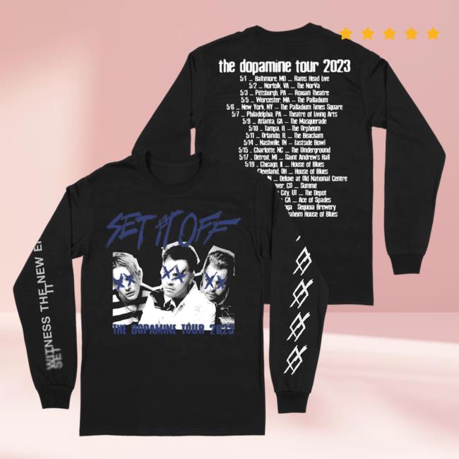 Official Set It Off Merch Store Set It Off The Dopamine Tour Long Sleeve Tshirt Set It Off Clothing Shop SetItOff