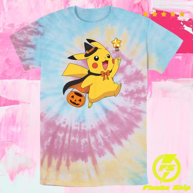 Official Kohls Apparel Clothing Store Shop Merch Pokémon Pikachu Wizard Costume Pumpkin Basket Spiral Tie Dye Tees