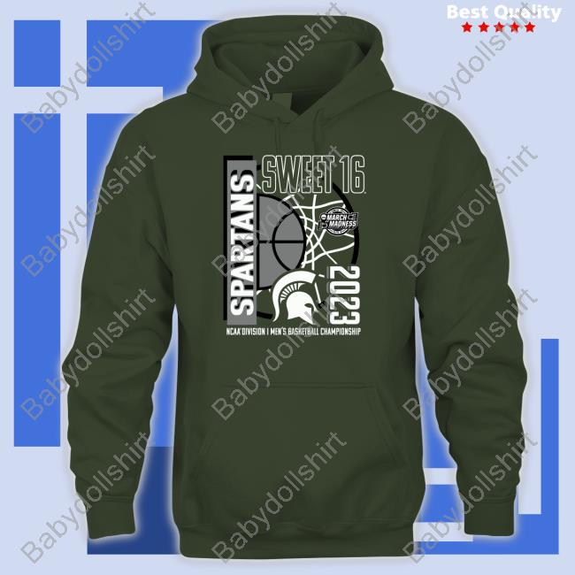 Official Michigan State Spartans 2023 NCAA Men's Basketball Tournament March Madness Sweet 16 T Shirt Michigan State Spartans Merch