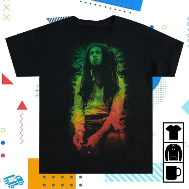 Official Bob Marley Merch Store Shop Bob Marley Rasta Leaves Black Shirts