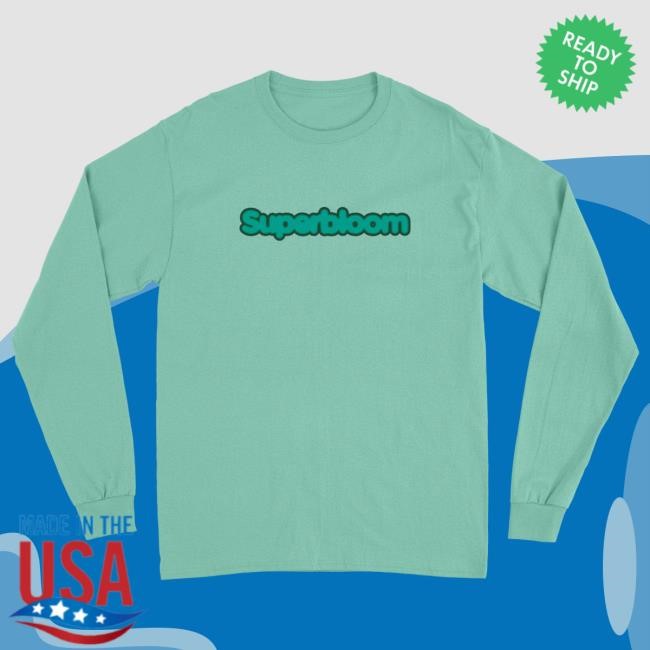 Official Ashton Irwin Merch Store Teal Superbloom Logo Long Sleeve Shirt