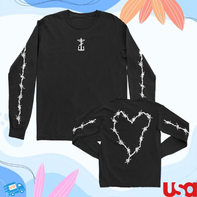 Official Barbed Wire Heart Frank Iero Long Sleeve T Shirt