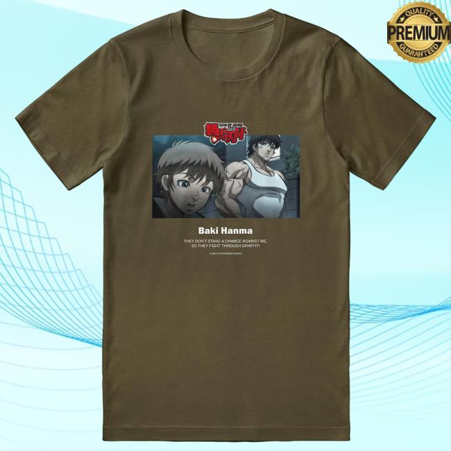 Official Yujin Clothing Baki Hanma They Don't Stand A Chance Tshirt Army