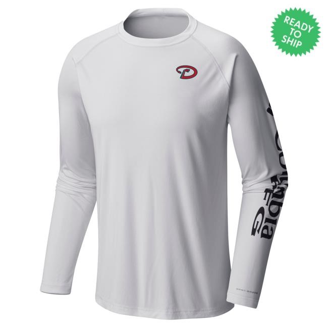 Official MLB Shop Men's Arizona Diamondbacks Columbia White Terminal Tackle Long-Sleeve