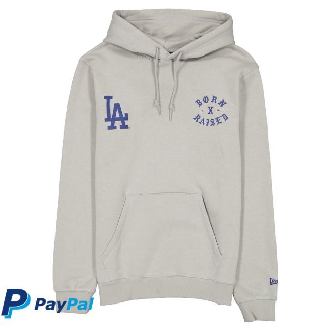 Official Born X Raised Merch Store Shop Born X Raised + Dodgers Lgd Rocker Hoodie: Grey BornXRaised