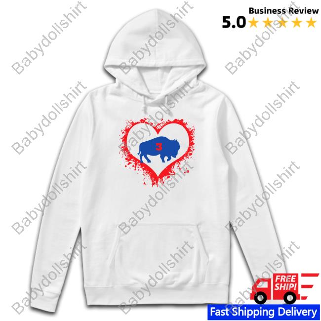 Official Damar Hamlin Heart 3 T Shirt Damar Hamlin Heart 3 Hooded Sweatshirt