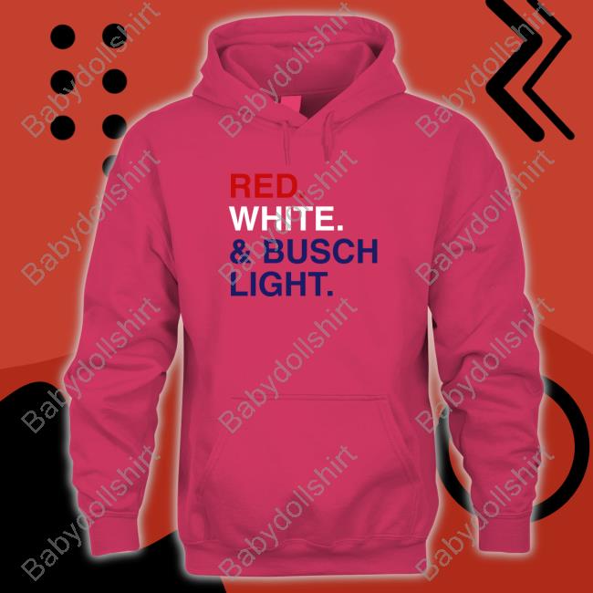 Red White & Busch Light Edition Limited Grey Hoodie Shirt