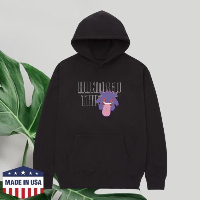Official 100 Thieves Merch Store Shop 100Thieves Gengar Sweatshirts - Washed Black 100T