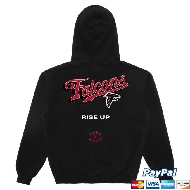 Official NFL Apparel Unisex Atlanta Falcons Born x Raised Black Pro Script Hoodie ArizonaCardinals
