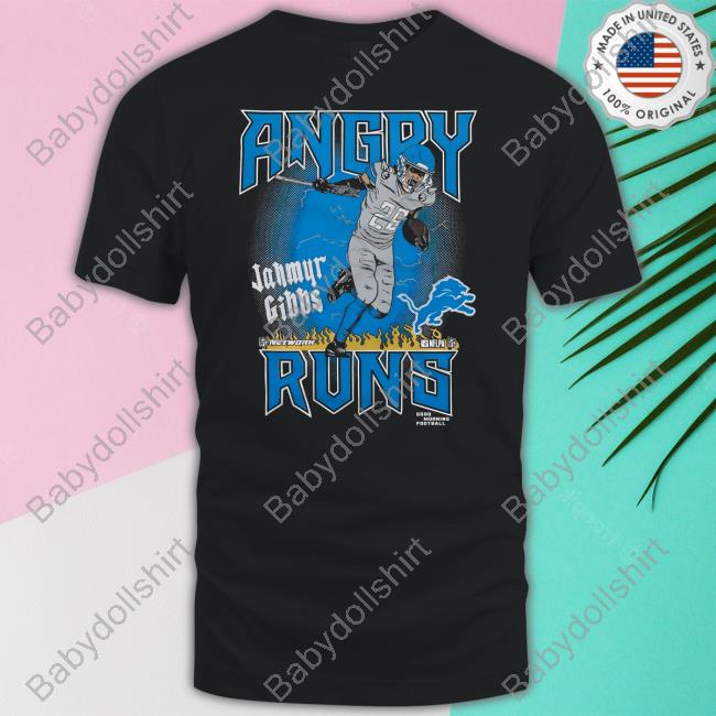 Official Kyle Brandt Angry Runs Lions Jahmyr Gibbs Shirt