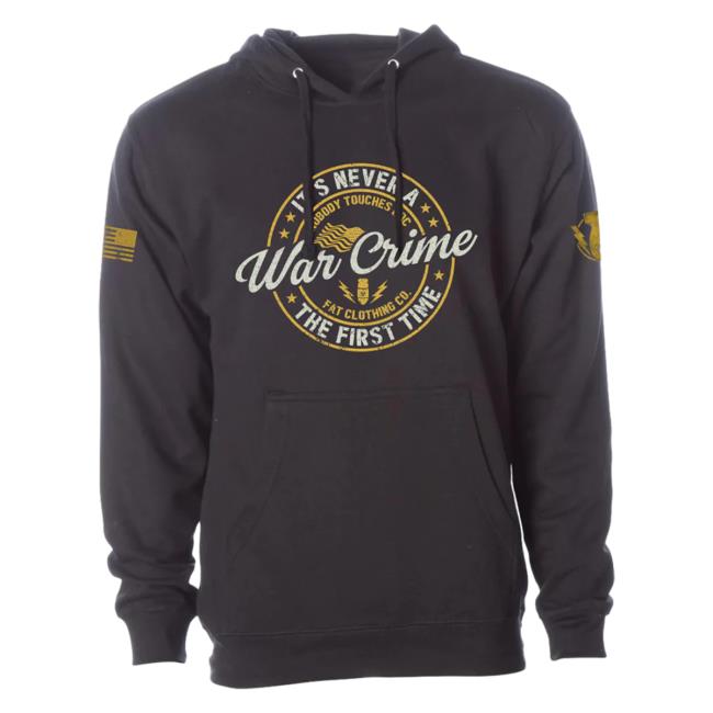 Official The Fat Electrician Merch Bunker Branding War Crime Pull Over Hoodie