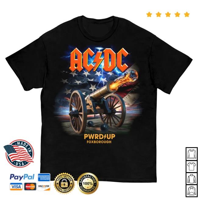 Official AcDc Merch Store Ac/Dc Foxborough PWR UP Tour Tshirt