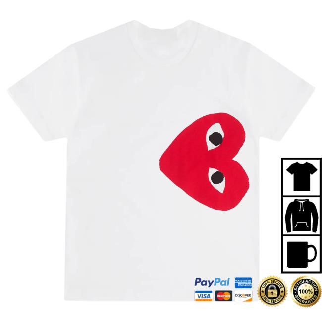 Official Forrest Comme Des Garcons Store Shop PLAY White Hot Shirt with Red Side Heart Comme des Garçons
