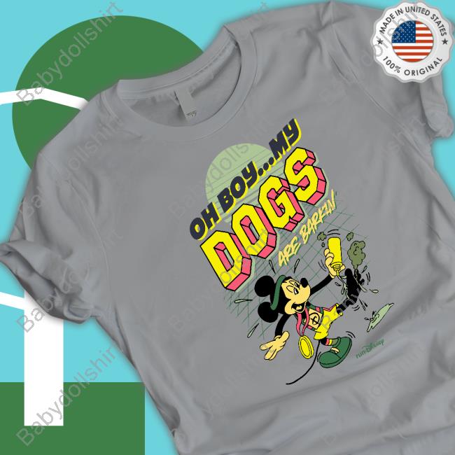 Official RunDisney Expo Mickey Oh Boy My Dogs Are Barking Tee Shirt