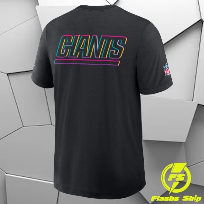 Official New York Giants Bulls Store Men's Nike Black New York Giants 2025 NFL Crucial Catch Tees NewYorkGiants