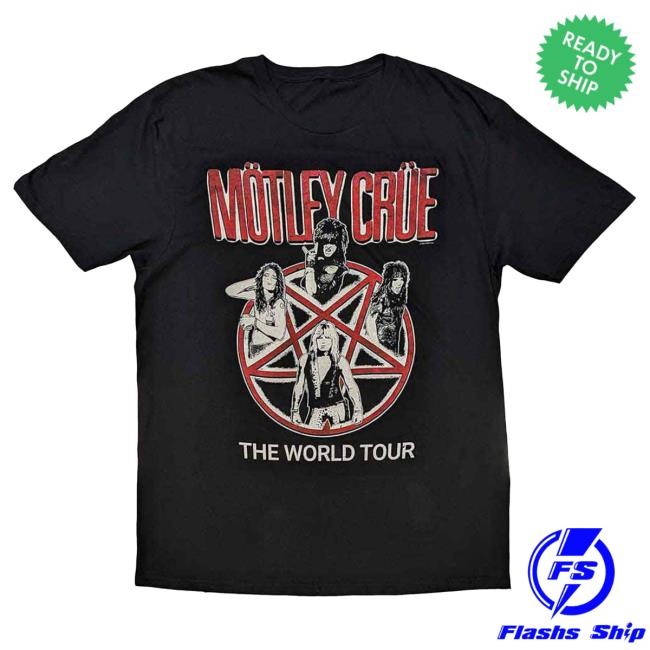 Official Rockabilia Merch Store Motley Crue Vintage World Tour Hot Shirt