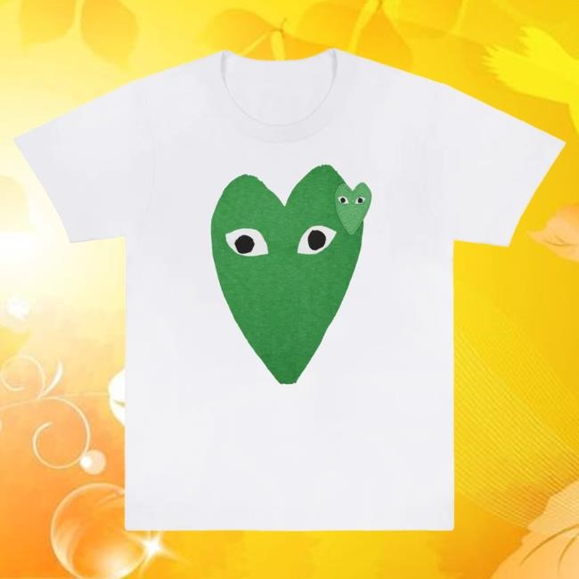 Official Forrest Comme Des Garcons Store Shop PLAY T Shirt Large Green Heart and Emblem