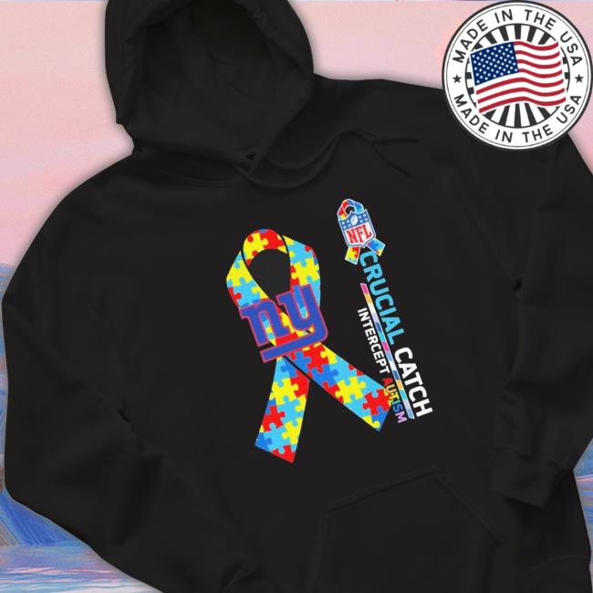 New York Giants Crucial Catch Intercept Autism Long Sleeve Shirt