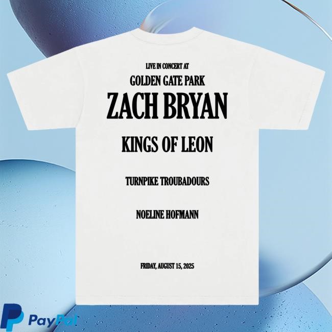 Official Zach Bryan Merch Store Shop Golden Gate Park Bridge T Shirt