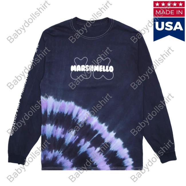 Official Marshmello Music Clothing Store Shop Mello Spot Tie Dye L/S Pullover Hoodie Black Marshmellomusic Merch