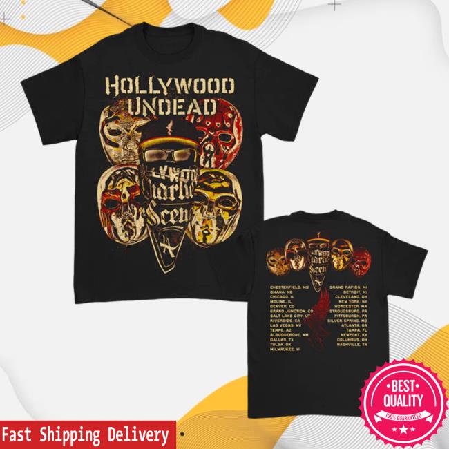Official Hollywood Undead Merch Mask 2023 Tour Hoodie