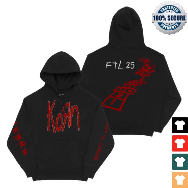 Official Korn Clothing Store Shop Merch Korn FTL 25 Hopscotch Crew neck Sweatshirt Korn Follow The Leader