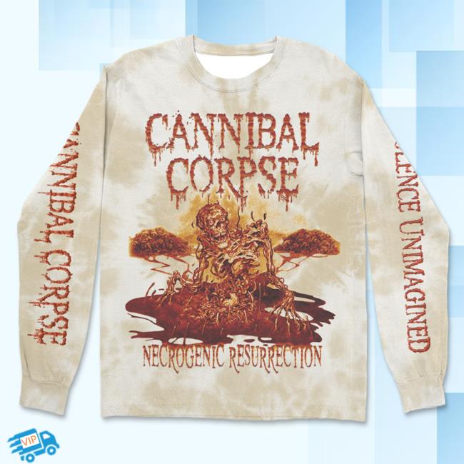 Official Kings Road Merch Store Cannibal Corpse Necrogenic Ressurrection Pull Over Hoodie (Natural/Gold Kings Road Shop CannibalCorpse