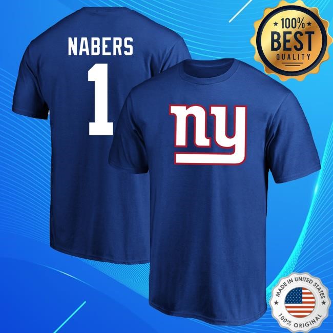Official Men's Fanatics Malik Nabers Royal New York Giants Big & Tall Player Name & Number Tee