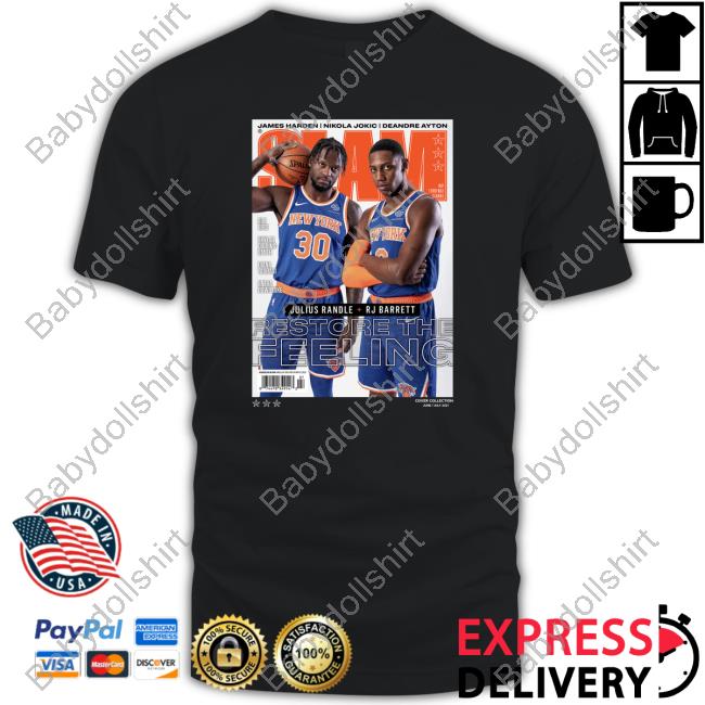 New York Knicks Josh Hart Slam Goods Merch Slam Cover Julius Randle & Rj Barrett Restore The Feeling Slam 232 Tee