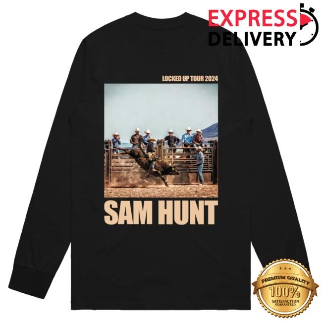 Official Sam Hunt Merch Locked Up 2024 Bull L/S T Shirt SamHunt