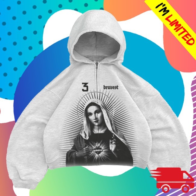 Braveststudios Grey Mary Zip Hoodie