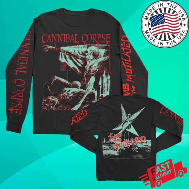Official Cannibal Corpse Merch Store Tomb Of The Mutilated Long Sleeve Shirt 2023 Black CannibalCorpse