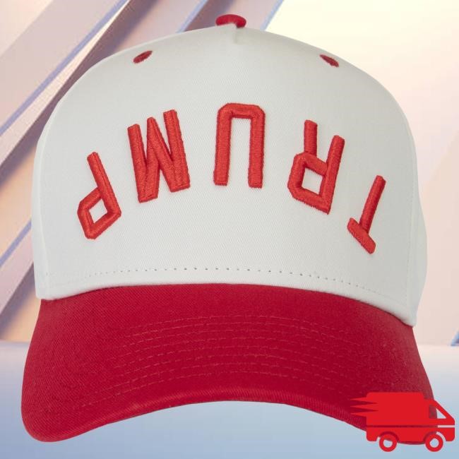 Official Donald Trump Merch Shop Upside Down Trump Embroidered Hat White/Red Trump Store
