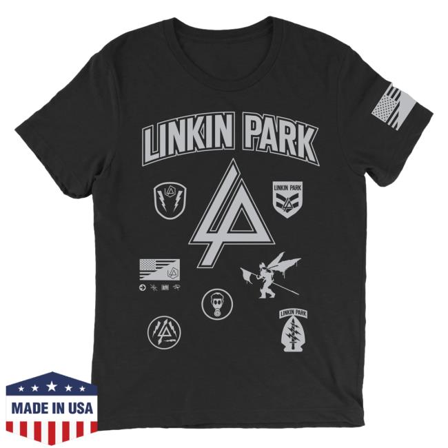 Official Linkin Park Merch Store Hybrid Theory Lp Patches BlackT-Shirt LinkinPark Apparel Clothing Shop