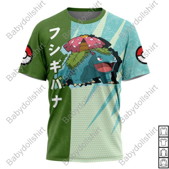 Official Anime Ape Clothing Venusaur Attack Pokemon Tshirt Animeape