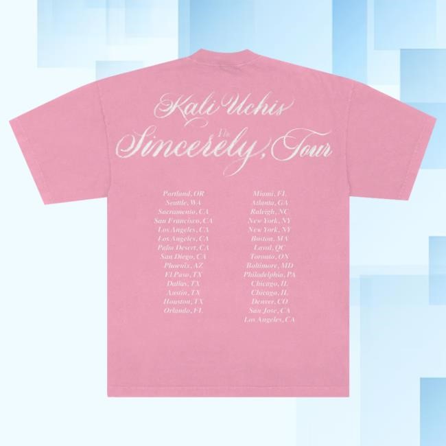 Official Kali Uchis Shop Sincerely, Tour Pink Date Back Shirt