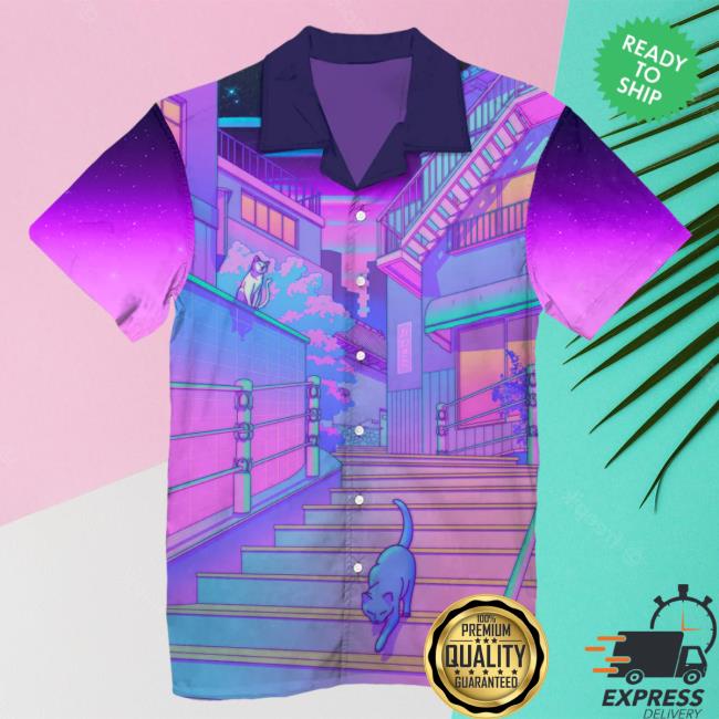 Official Vapor95 Clothing Store Vapor 95 Kitty Town Hawaiian Tee