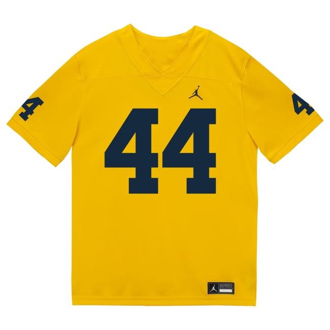 Official The M Den Michigan Wolverines #44 Max Bredeson Student Athlete Maize Football Jersey Tees