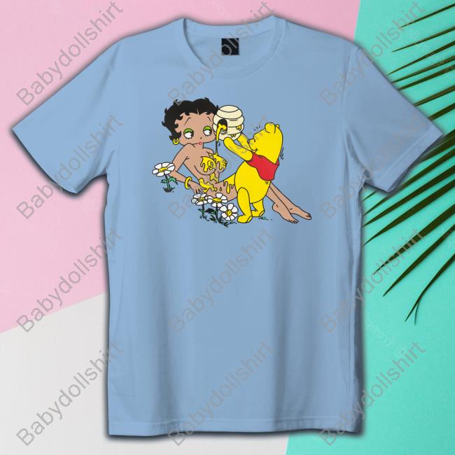 Official Pooh Pouring Honey On Betty Boop T Shirts
