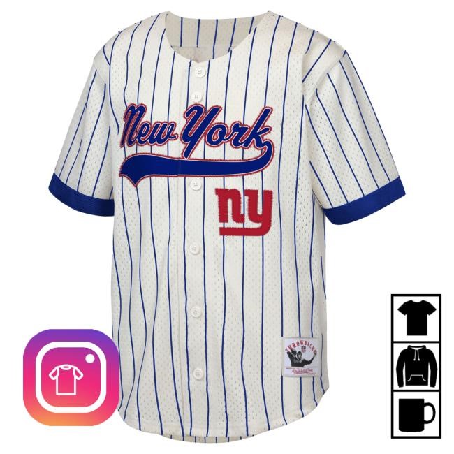 Official Youth Mitchell & Ness Lawrence Taylor Cream New York Giants Retired Player Name & Number Baseball Jersey Tshirt