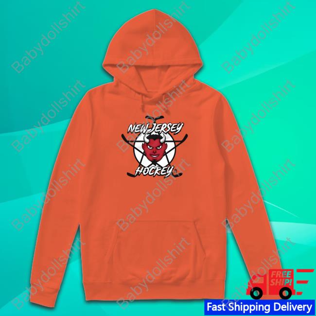 Official Athlete Logos Merch Devil Face New Jersey Hockey Hooded