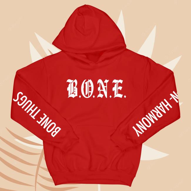Official Merch Bar Store Bone Thugs-N-Harmony Bone Enterprise Hoodies Red MerchBar BoneThugsnHarmony Apparel Clothing Shop