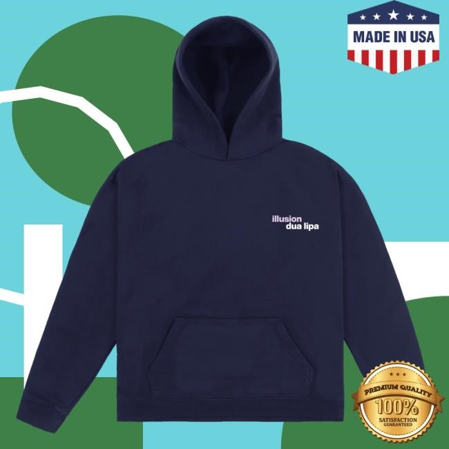 Official Dua Lipa Merch Store Dua Lipa Illusion Navy Pullover Hoodie Dua Lipa Apparel Clothing Shop DuaLipa
