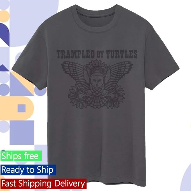 Official Trampled By Turtles Merch Sunflower Owl Crew - Slate